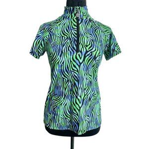 Tzu Tzu Size Small  Top Short Sleeve Polo Shirt Golf Colorful Athletic